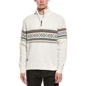 Point Zero Mens  Semi Fit 1/4-Zip Mock Neck Sweater, White